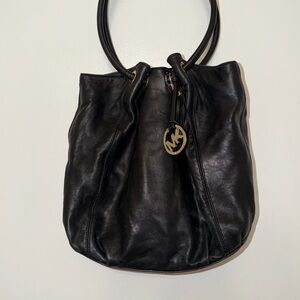 Michael Kors Black Leather Shoulder Bag